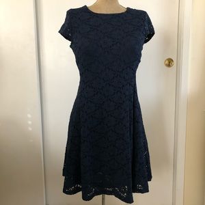 Navy lace A-Line dress